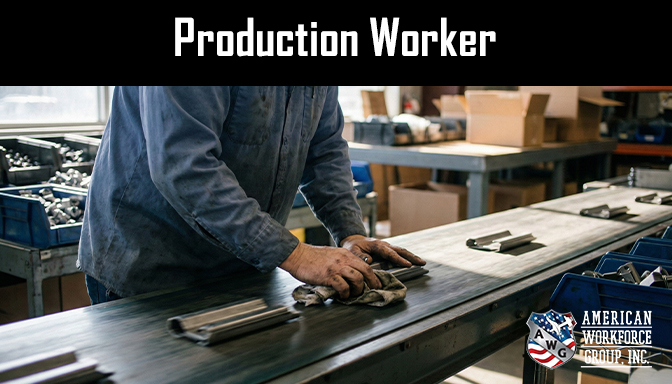 Production Worker job in Chehalis, WA, employee working on manufacturing line in production facility